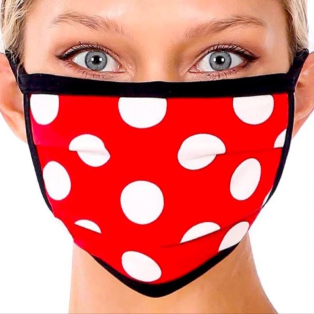 Red White Polka Dot Face Mask | Cute Y2K Kawaii | Reusable